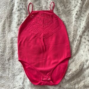 Pink free people body suit